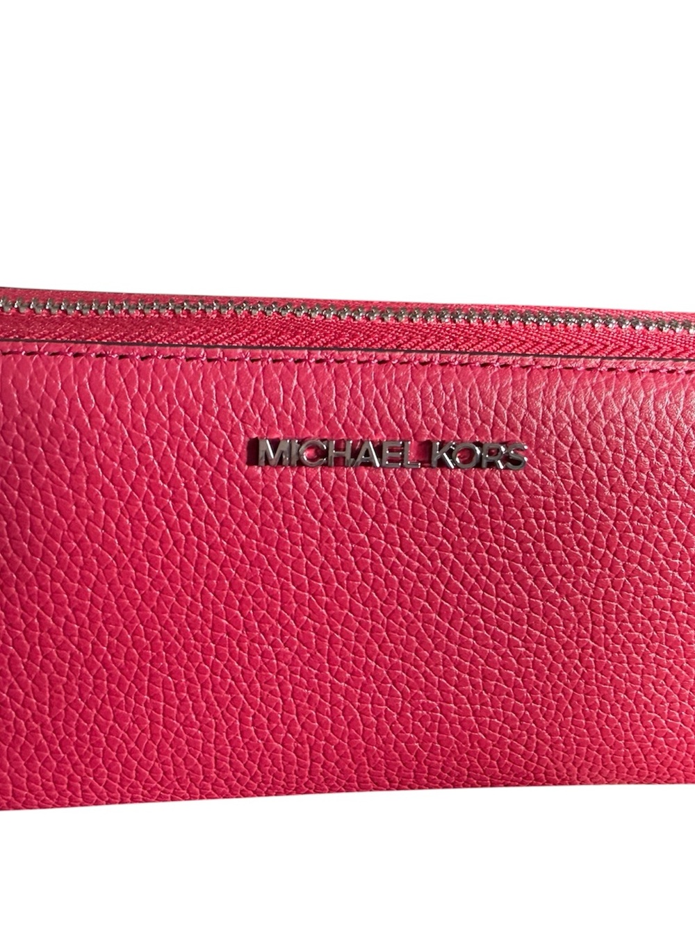 Michael Kors Bright Pink Leather Zip Wallet
